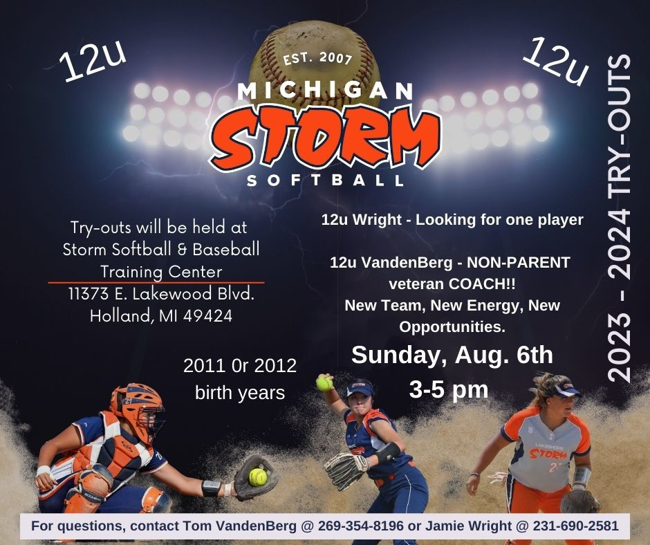 Tryouts Michigan Storm Softball